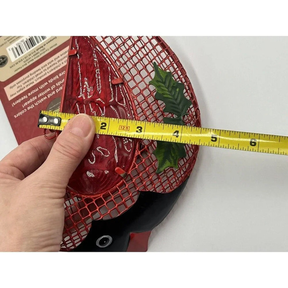 Cardinal Bird Feeder NWT Yard Ornament Winter Red/Hinged/bird Seed/Tree/Glitter - Picture 15 of 16